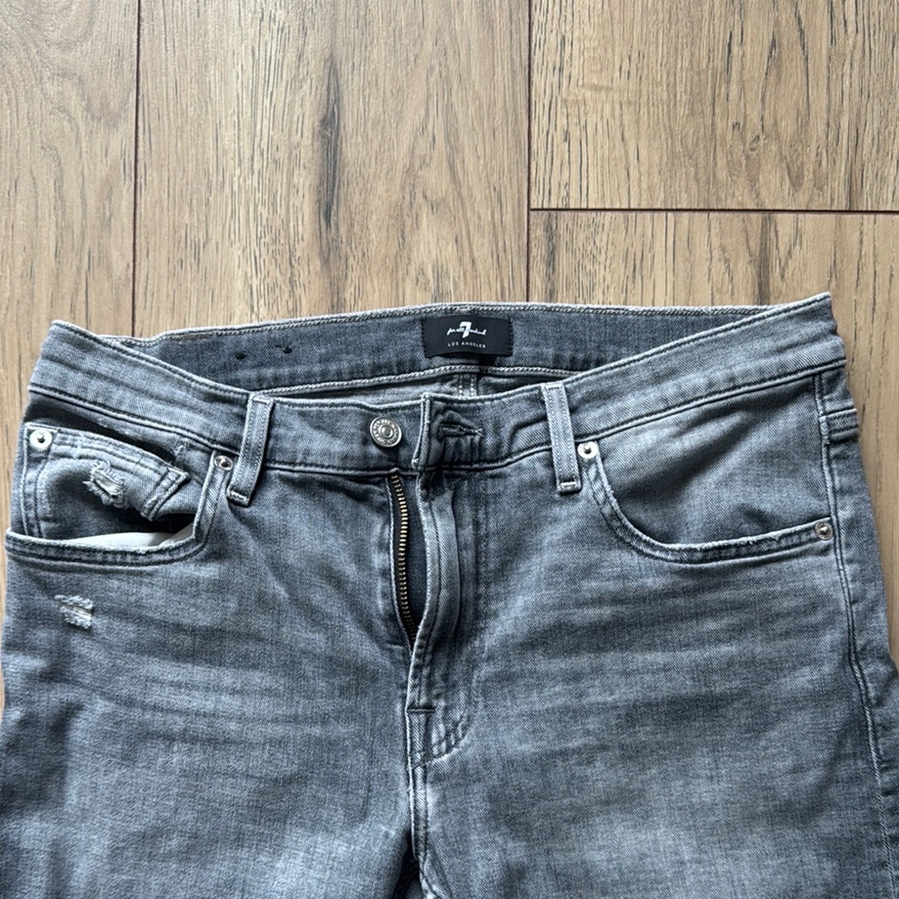 7 For All Mankind Gray Distressed Denim Jeans Men’s 31x27 Casual Long Pants